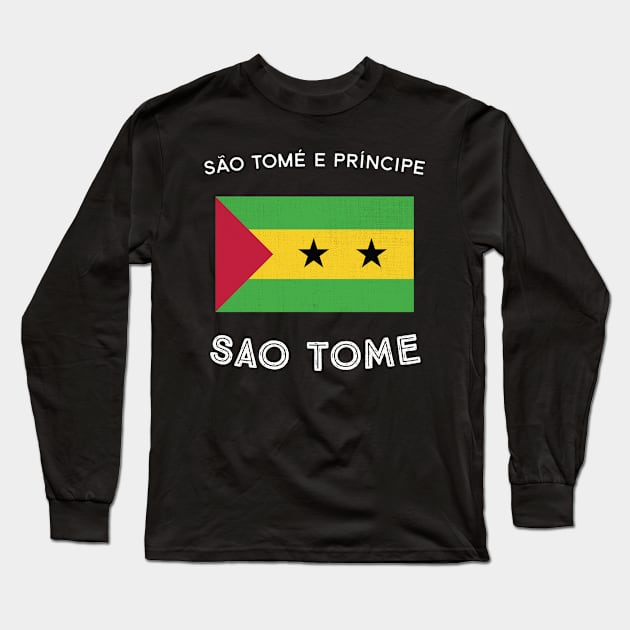 Sao Tome Flag Long Sleeve T-Shirt by phenomad